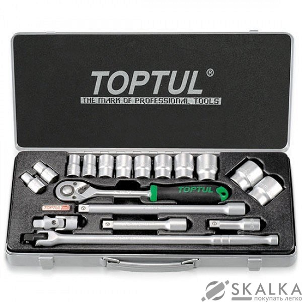 На фото Набор инструмента Toptul 1/2" 18ед. 6 граней (GCAD1802)