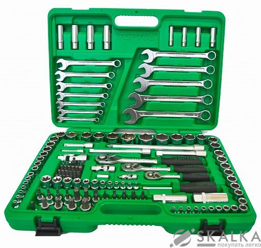 На фото Набор инструмента комбинированный Toptul 1/4", 3/8", 1/2" 130ед. (GCAI130B)