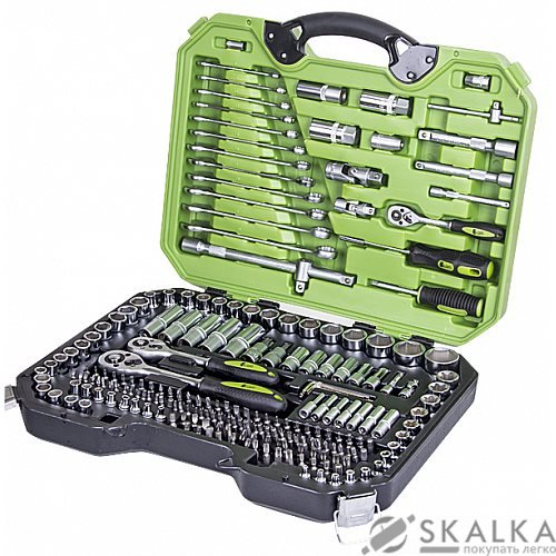 На фото Универсальный набор инструментов Alloid 1/4" & 3/8" & 1/2" 218 шт (НГ-4218П)