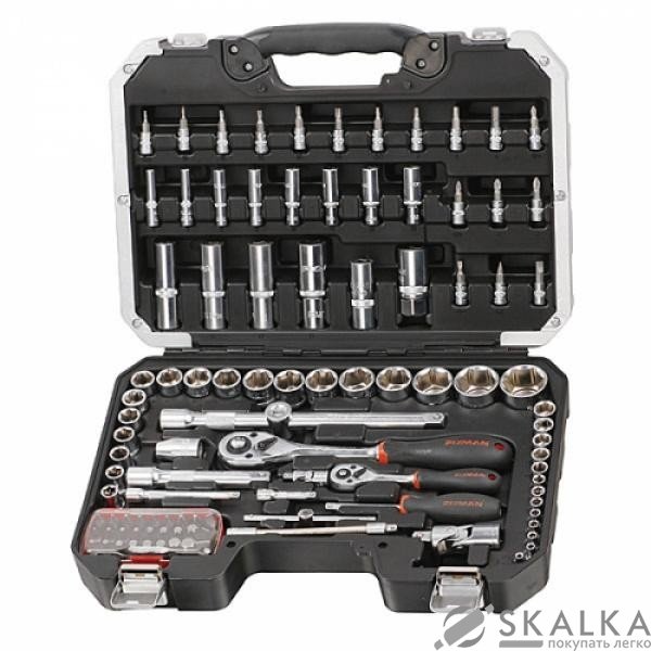 На фото Набор торцевых головок и аксессуаров Fixman 1/4" & 1/2" 106 предметов (B5106M)