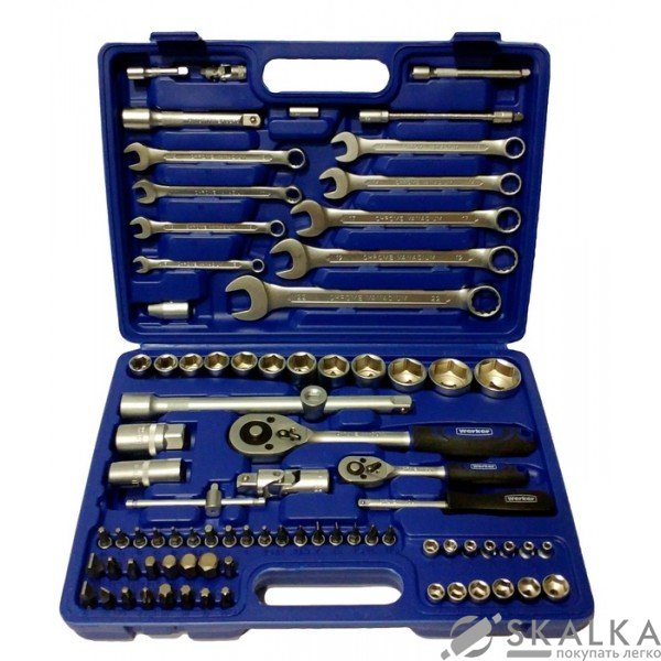 На фото Универсальный набор инструмента Werker 1/4" & 1/2" 82 шт 6 граней (UN-1082П)