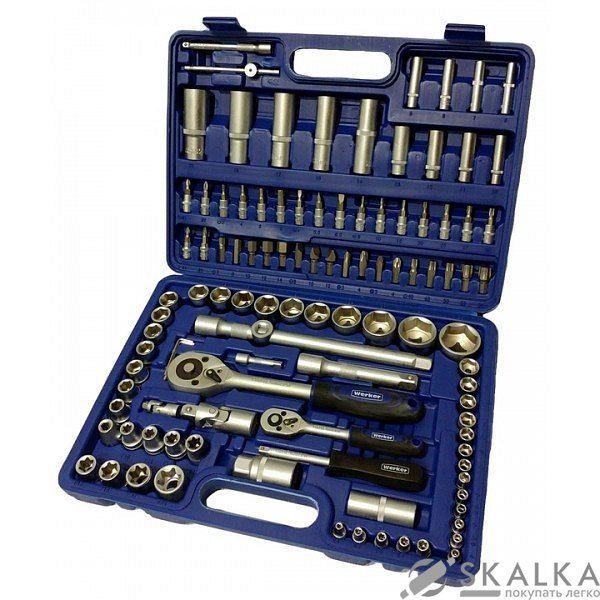 На фото Универсальный набор инструмента Werker 1/4" & 1/2" 108 шт 6 граней (UN-1108П-6)