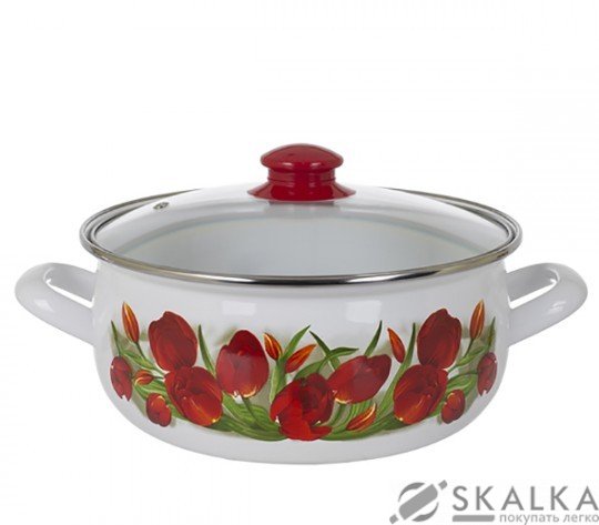 Кастрюля Savasan низкая 18 см 2 л Тюльпан (6289788) На фото Кастрюля Savasan низкая 18 см 2 л Тюльпан (6289788)