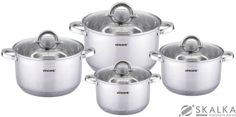 Набор посуды Vincent из 8 предметов (VC-3032) На фото Набор посуды Vincent из 8 предметов (VC-3032)