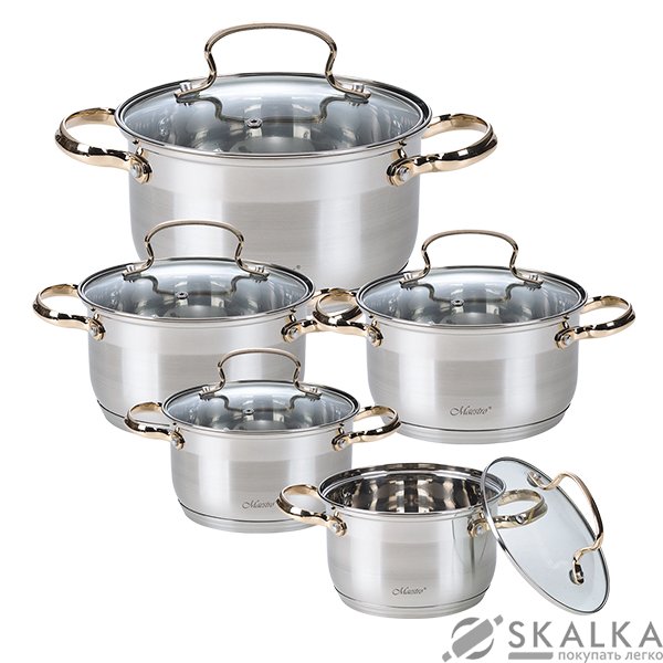Набор посуды Maestro из 10 предметов (MR-3516-10) На фото Набор посуды Maestro из 10 предметов (MR-3516-10)