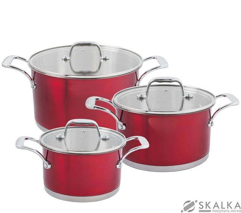 На фото Набор посуды Krauff Klassisch Rot 6 предметов 26-189-037
