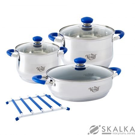 Набор посуды Krauff Royalblau 7 предметов 26-242-010 На фото Набор посуды Krauff Royalblau 7 предметов 26-242-010