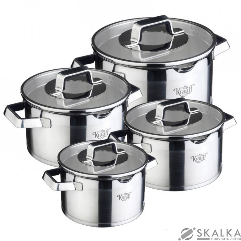 Набор посуды Krauff Moderne Schwarz 8 предметов 26-202-011 На фото Набор посуды Krauff Moderne Schwarz 8 предметов 26-202-011