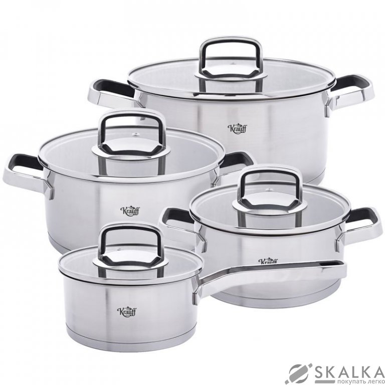На фото Набор посуды Krauff Moderne Schwarz 8 предметов 26-188-102