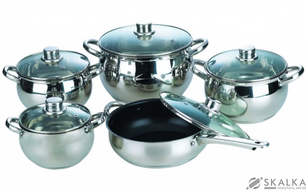 Набор посуды Krauff 10 предметов 26-157-023 На фото Набор посуды Krauff 10 предметов 26-157-023