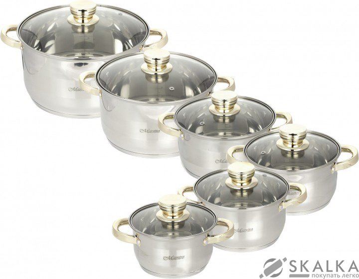 Набор посуды Maestro из 12 предметов (MR-2206) На фото Набор посуды Maestro из 12 предметов (MR-2206)