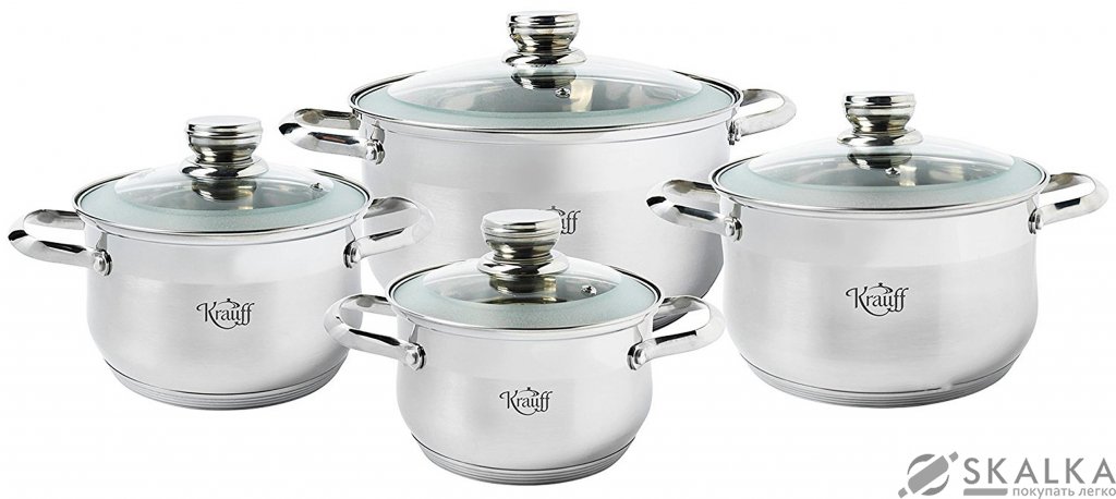 На фото Набор посуды Krauff Meister Plus 8 предметов 26-242-020