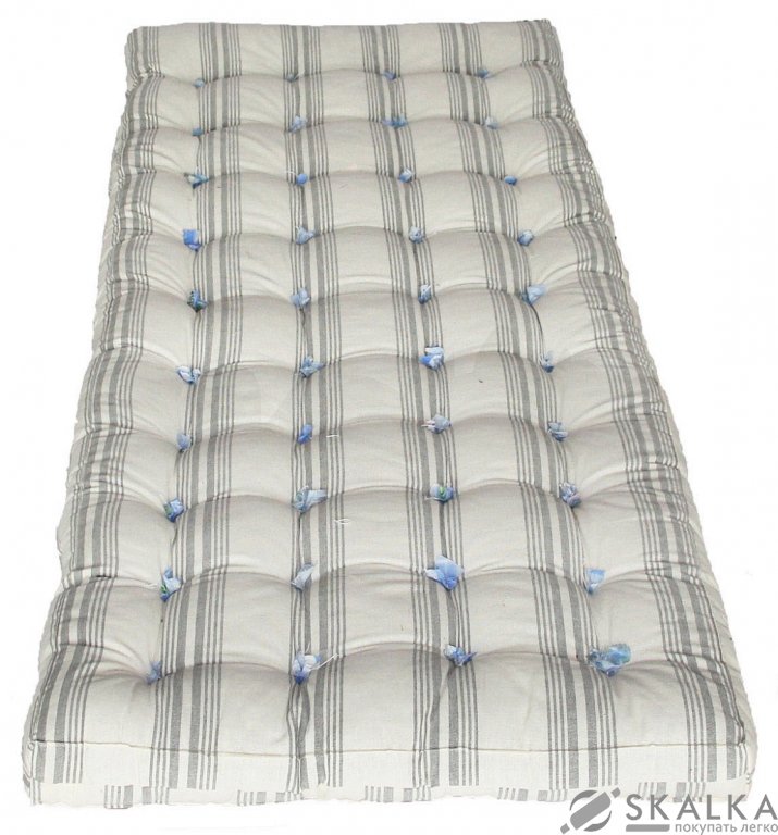 На фото Матрас ватный Dotinem 140х190 см ватный тик и ХБ вата (212491)