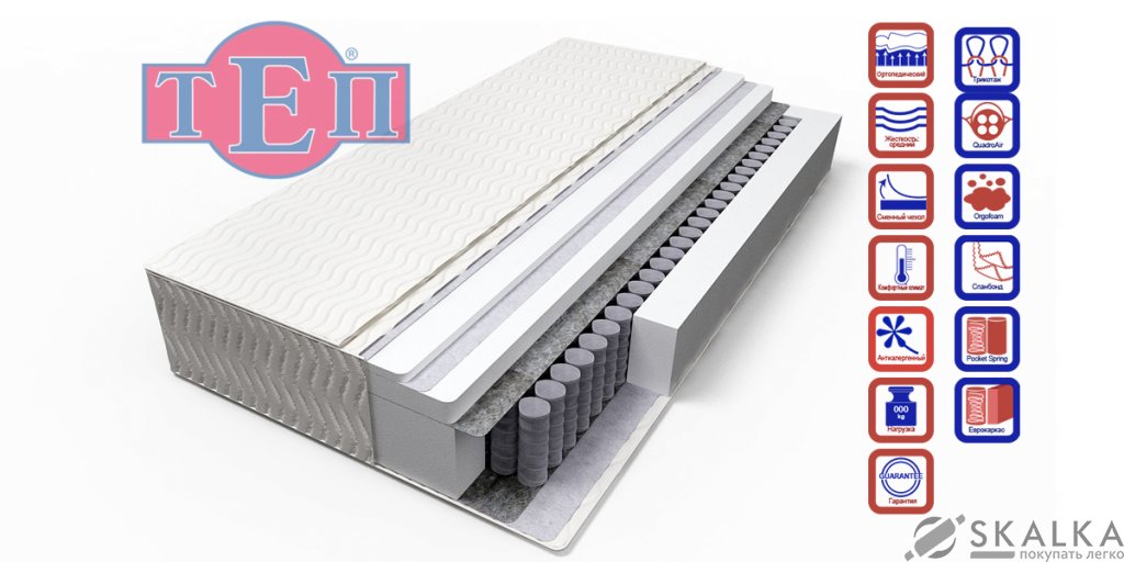 На фото Матрас ТЕП GRAND Cover/Lock 160х200 см