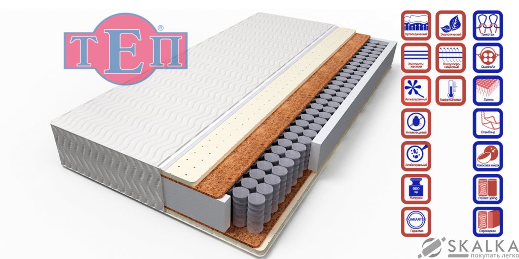 На фото Матрас ТЕП STIFF Late 160х190 см