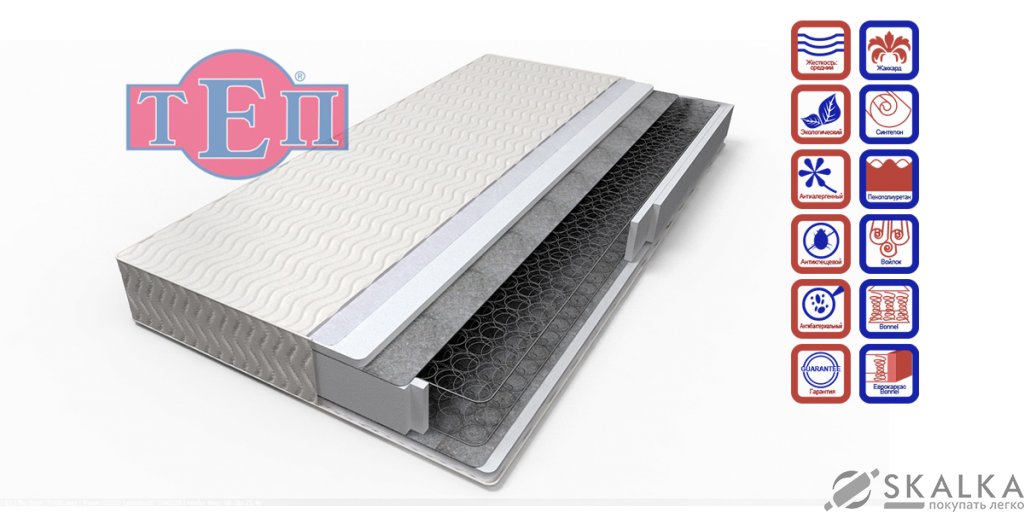 Матрас ТЕП Basis TWIN 140х200 см На фото Матрас ТЕП Basis TWIN 140х200 см