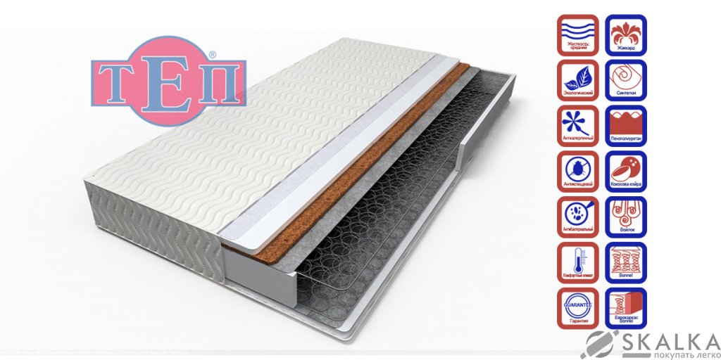 На фото Матрас ТЕП Basis KOKOS 140х200 см