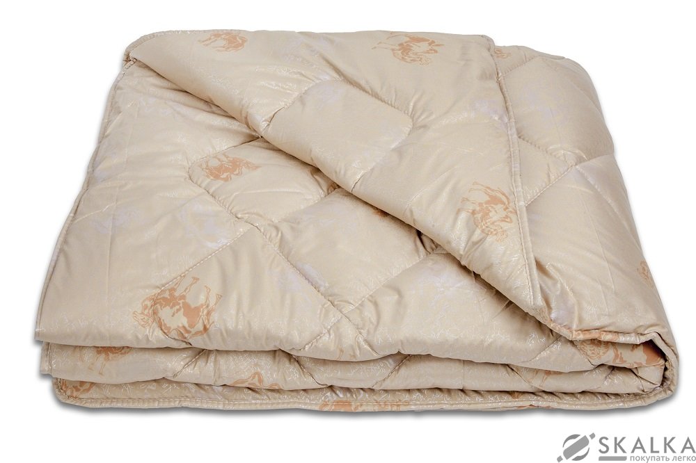 На фото Одеяло ТЕП СAMEL Верблюжья шерсть 180х210 см Кремовое