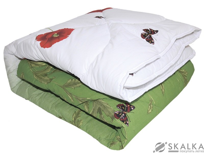 На фото Одеяло ТЕП Вовна Овечья шерсть 200х210 см Зеленое