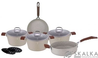 На фото Набор посуды Berlinger Haus Beige Stone Touch Line 10 предметов (BH-1168)