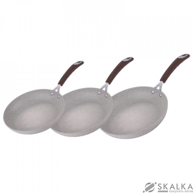 На фото Набор сковород Berlinger Haus Beige Stone Touch Line 3 предмета (BH-1185)