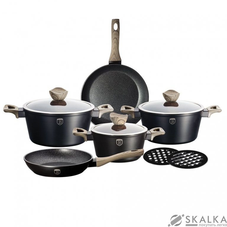 На фото Набор посуды Berlinger Haus  Ebony Maple Line 10 предметов (BH-1533)