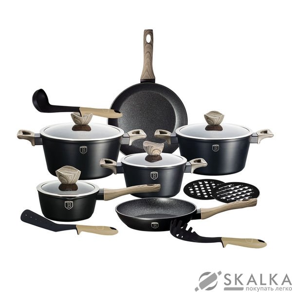 На фото Набор посуды Berlinger Haus Ebony Maple Line 15 предметов (BH-1536)
