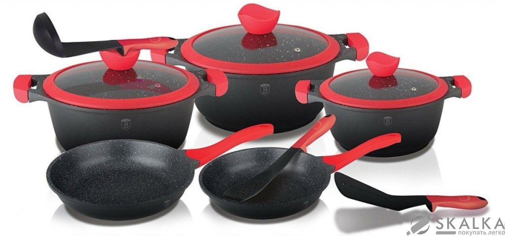 На фото Набор посуды Berlinger Haus Red Stone Line 11 предметов (BH-1379)