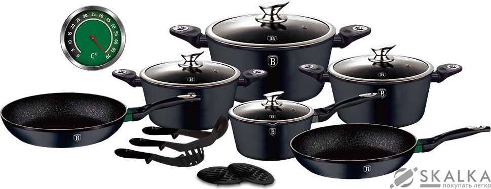 На фото Набор посуды Berlinger Haus Changing Flameguard Line 15 предметов (BH-1474)