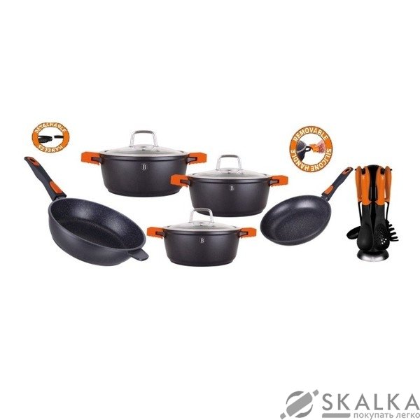 На фото Набор посуды Berlinger Haus Granit Diamond Line 15 предметов (BH-1114)