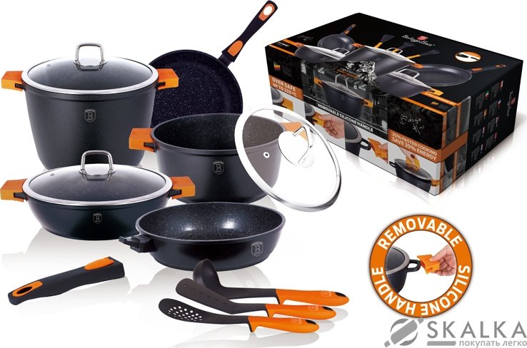 На фото Набор посуды Berlinger Haus Granit Diamond Line 11 предметов (BH-1117)