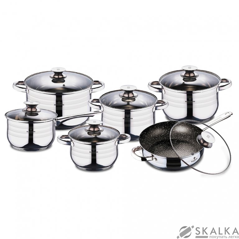На фото Набор посуды Blaumann Gourmet Line 12 предметов (BL-3167)
