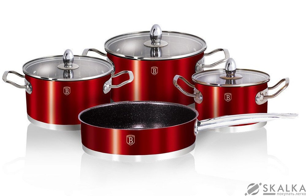 На фото Набор посуды Berlinger Haus Metallic Red Passion Collection 7 предметов (BH-1318)