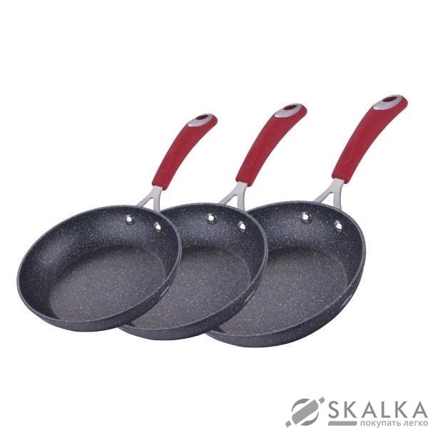 На фото Набор сковород Berlinger Haus Black Stone Touch Line 3 предмета (BH-1175)