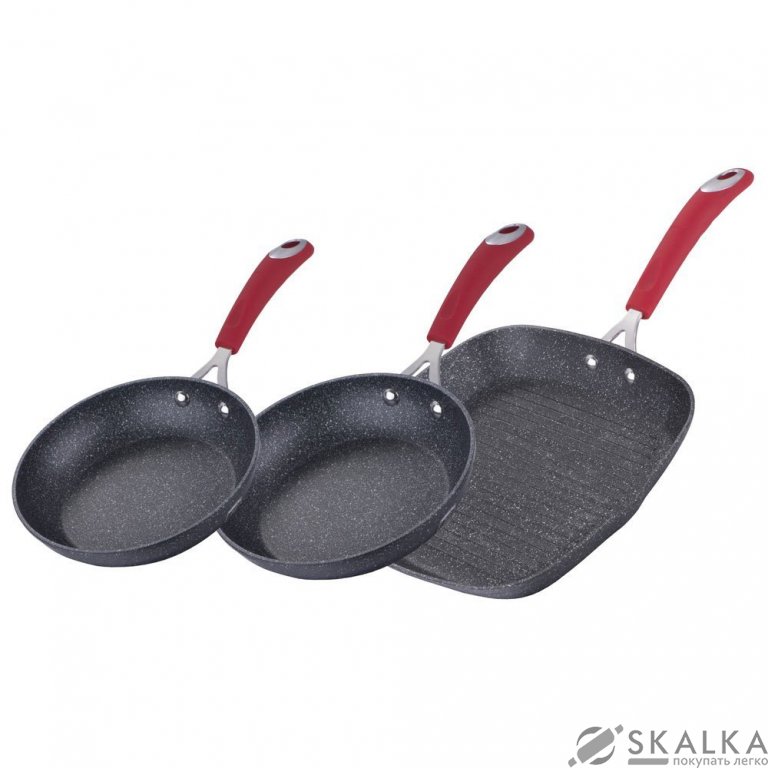 На фото Набор сковород Berlinger Haus Black Stone Touch Line 3 предмета (BH-1176)