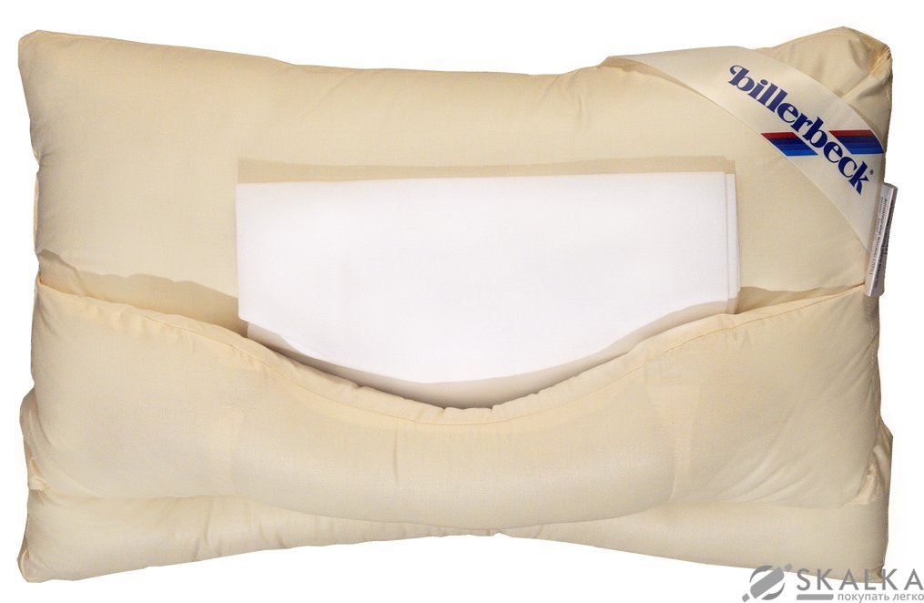 На фото Подушка ортопедическая Billerbeck Комфорт + наволочка 40х60 см Шампань (1171-02/46)