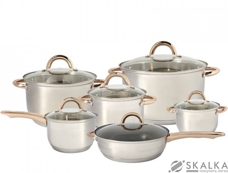 Набор посуды Krauff Goldig 12 предметов 26-189-036 На фото Набор посуды Krauff Goldig 12 предметов 26-189-036