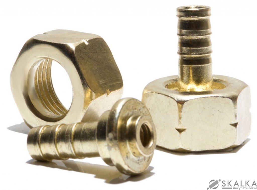 На фото Гайка Vita пропан левая резьба плюс штуцер (AR-0015)