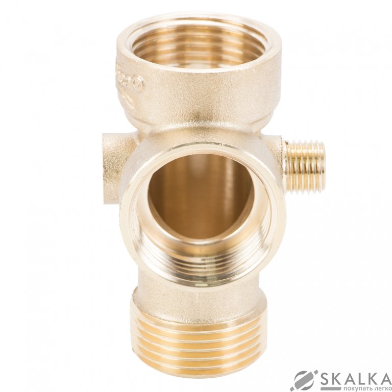 На фото Соединитель пятивыводной Aquatica 80 мм 1”Мx1”Fx1”Fx¼”Mx¼”F ∠180° (779599)