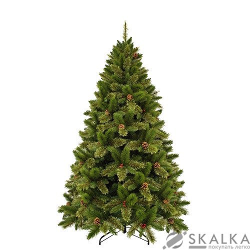 Ель TriumphTree Dewberry 230 см зеленая с декоративными шишками и ягодами (1016030) На фото Ель TriumphTree Dewberry 230 см зеленая с декоративными шишками и ягодами (1016030)
