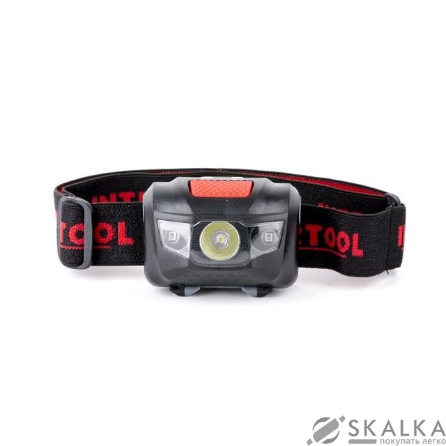 Фонарь Intertool налобный светодиодный, пылевлагозащищенный корпус, 4 режима работы (LB-0302) На фото Фонарь Intertool налобный светодиодный, пылевлагозащищенный корпус, 4 режима работы (LB-0302)