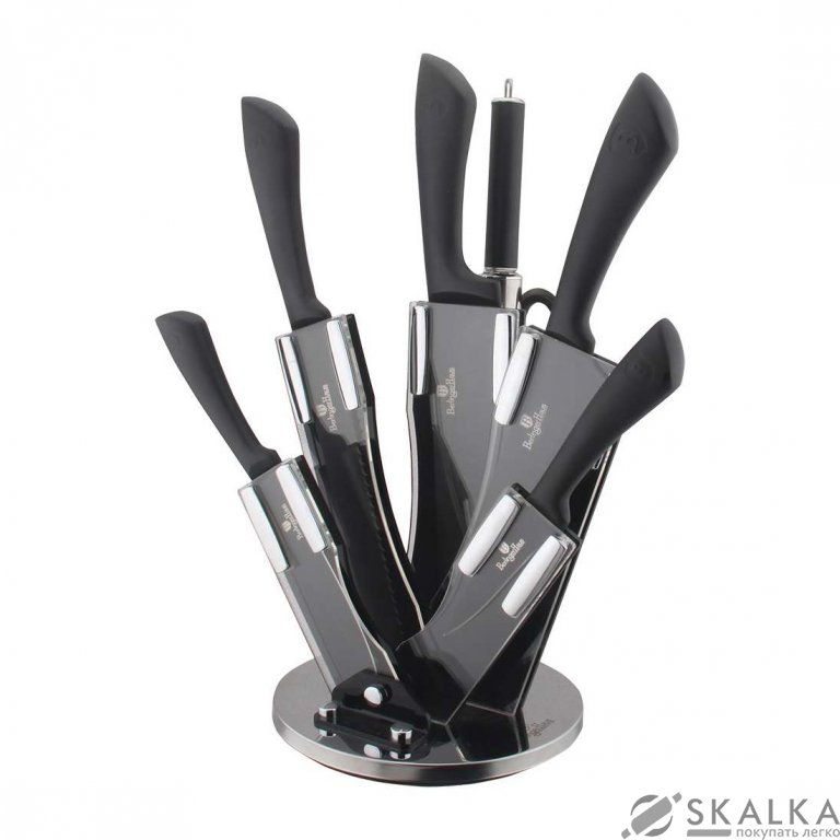 На фото Набор ножей Berlinger Haus Stainless steel set 8 предметов алмазное покрытие (BH-2183)