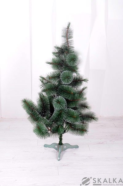 На фото Сосна Фабрика Елок 130 см белый кончик заснеженная