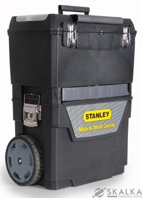 На фото Тележка Stanley Mobile Work Center 2в1 473х302х627 мм с колесами (1-93-968)