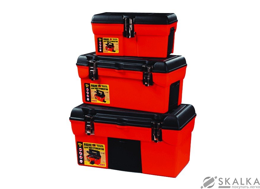 На фото Комплект ящиков Mastertool 3шт 13", 16", 19" металлические замки (79-2002)