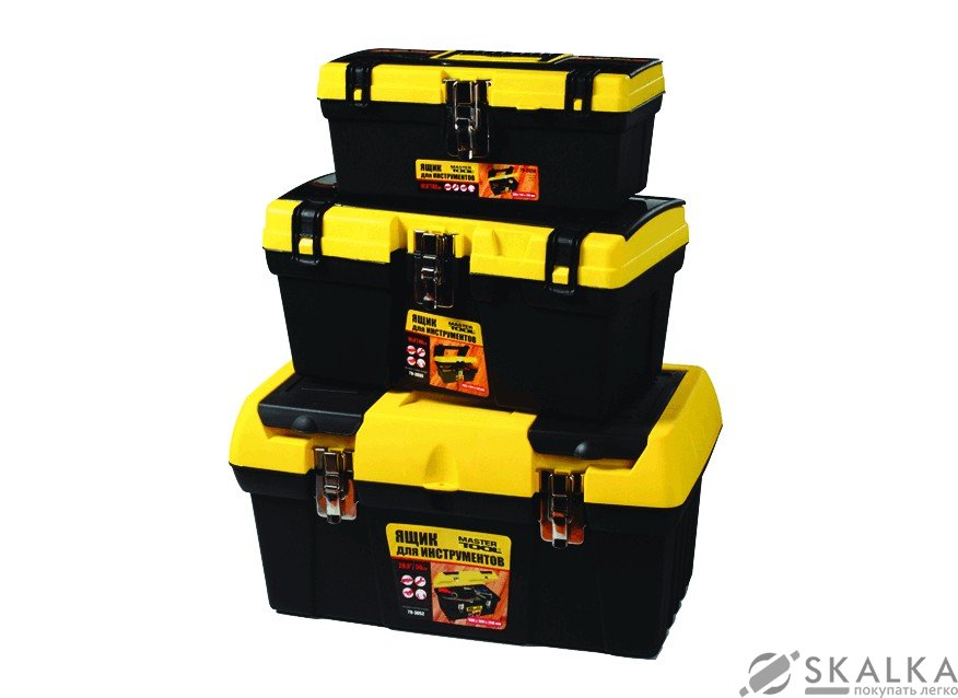 На фото Комплект ящиков Mastertool 3шт металлические замки (79-2001)
