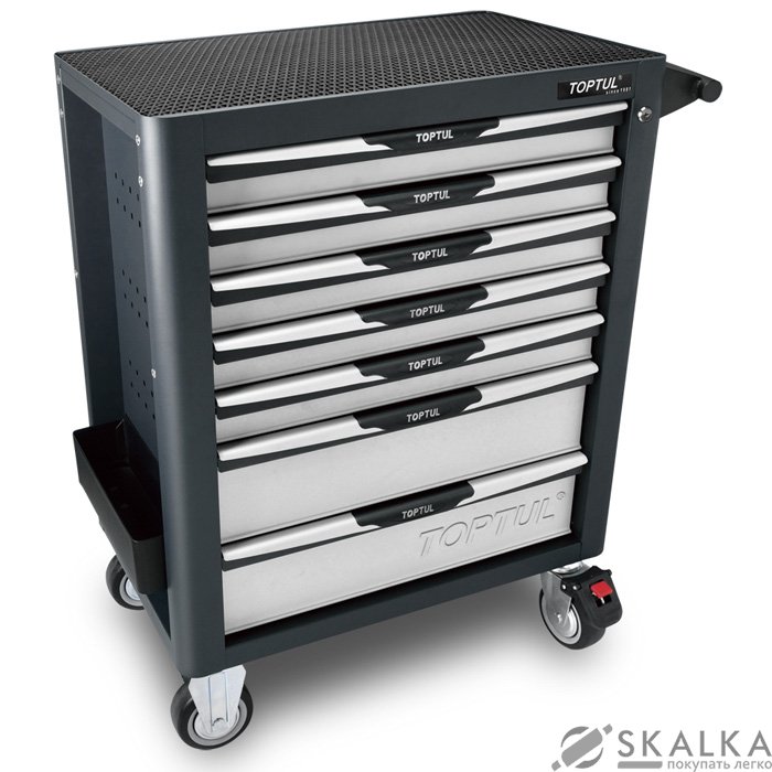 На фото Тележка Toptul с инструментом Pro-Plus 7 секций 261 ед серая GE-26109 (GV-26109)