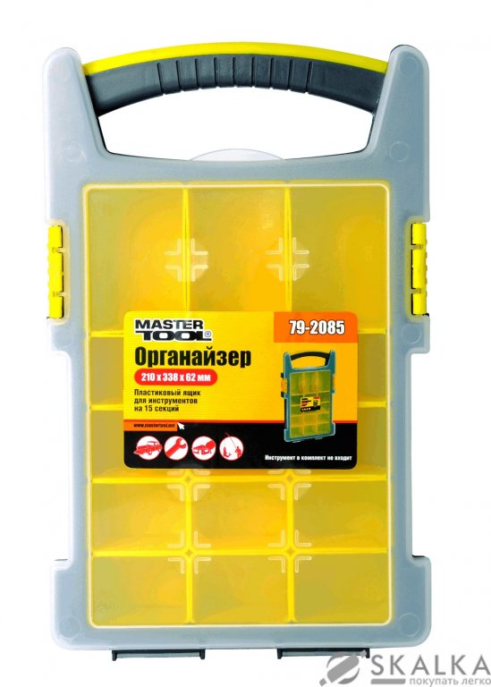 На фото Органайзер Mastertool 15 секций 210х338х62 мм (79-2085)
