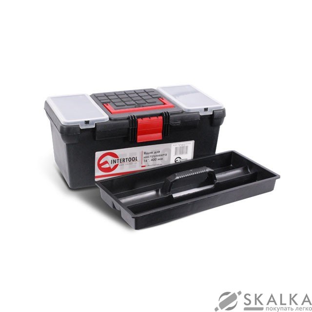 На фото Ящик Intertool для инструментов 16" 396x216x164 мм (BX-0016)