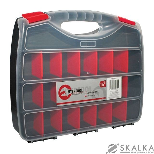 На фото Органайзер пластиковый Intertool 15" 380x310x60 мм (BX-4002)